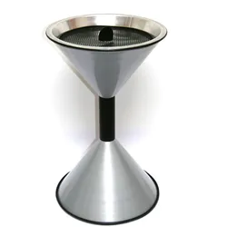 Stand Aschenbecher SZ 70x40cm silbermetallic SZAGATO Made in Germany Aschenbecher für draußen mit Deckel Standaschenbecher Stand Aschenbecher outdoor