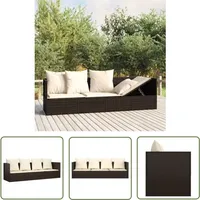 Outdoor-loungebett Mit Kissen Braun Poly Rattan - Outdoormöbel - Lounge Bett - Gartenmöbel - Sonnenliege - Relaxsessel - The Living Store