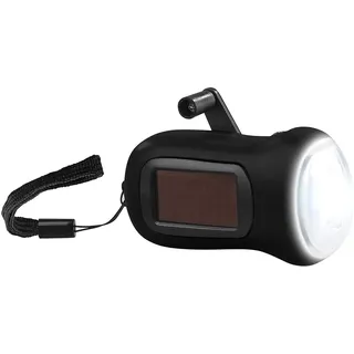 Pearl Dynamo-Taschenlampe mit Solarpanel, 3 LEDs, 0,4 Watt, 20 Lumen, Akku