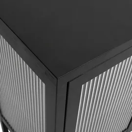 vidaXL Sideboard Schwarz 105x35x70 cm Glas und Stahl