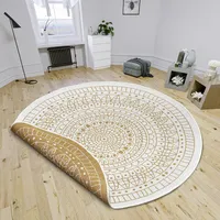 HANSE HOME Porto Wendeteppich Ø 100 cm Gelb/Bronze