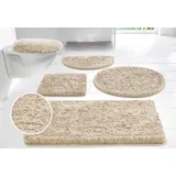 my home Badematte Micro exclusiv, Badvorleger, Badezimmer Teppich, Höhe 55 mm, rutschhemmend beschichtet, fußbodenheizungsgeeignet, schnell trocknend, strapazierfähig, Polyester, rechteckig, Badteppich, Badematten auch als 3 teiliges Set & rund erhältlich beige rechteckig | 50 cm x 90 cm x 55 mm