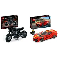 LEGO 42155 Technic The Batman - BATCYCLE Set & 76914 Speed Champions Ferrari 812 Competizione, Sportwagen und Spielzeug-Modell-Bausatz, Serie 2023, Auto-Sammlerfahrzeug-Set