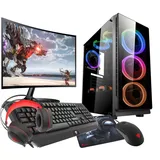 VIST Gaming PC Komplett Set Ryzen 5 3600 RX 6600 64GB SSD 1TB WiFi W11 LCD 24''