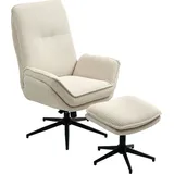 Homcom Relaxsessel mit Hocker Cord 72 x 107 x 83 cm Beige