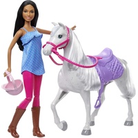 Barbie Pferd & Puppe schwarze Haare