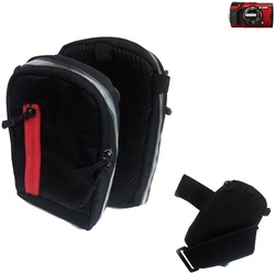 K-S-Trade Kameratasche für Olympus TOUGH TG-6, Fototasche Kameratasche Gürteltasche Schutz Hülle Case bag grau|schwarz