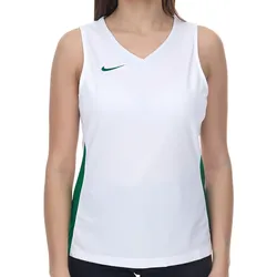 NIKE Team Fitness Damen Tank-Top mit DryFit Sport-Shirt Trainings-Shirt NT0211-104 Weiß/Grün - XXL