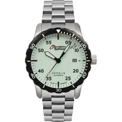 Zeppelin Herrenuhr Eurofighter 7268M5 - Beiges,nacht leuchtendes Ziffernblatt mit schwarzen Zahlen/Indices,silber - 43mm