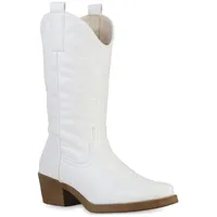 VAN HILL Damen Cowboystiefel Stiefel Stickereien Schuhe 840208, Farbe: