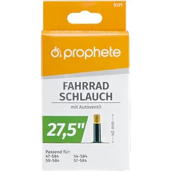 Fahrradschlauch PROPHETE "Fahrradschlauch", schwarz (farbe}), Fahrradschläuche, 48mm, Autoventil (AV), 27,5 Zoll (69,85cm)