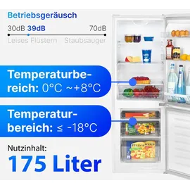 Bomann KG 322.1 Kühl-Gefrierkombination (175 l, 1430 mm hoch, Weiß)