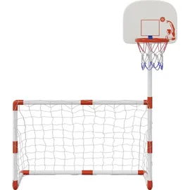 vidaXL Fußball- und Basketball-Set für Kinder mit Bällen 98x50x70 cm