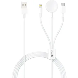 XLayer 3 in 1 Multifunktions-Kabel für Apple Produkte 1.5m Weiß