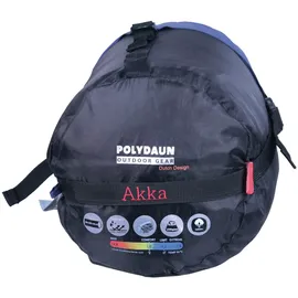 Polydaun Deckenschlafsack "Akka Schlafsack mit Kapuze", blau, Schlafsäcke, B/L: 85cm x 230cm, umlaufender Reißverschluss, Bezug (außen): 100% Polyamid, L:230cm