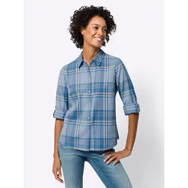 Classic Basics Karo-Bluse blau 54