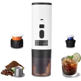 Irishom Tragbare elektrische Espressomaschine, 3 in 1 Kabellose Kaffeemaschine mit automatischer Heizung und Digitalanzeige für Reisen, Camping und Auto