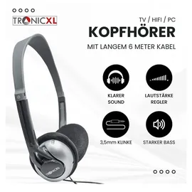 TronicXL Fernseh Kopfhörer Grau