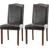 Esszimmerstühle 2er Set, Elegant und Schön Modern Stühle Esszimmer, Pu-Leder Gepolstert küchenstühle, Kratzfester Boden Esszimmerstuhl Geeignet für