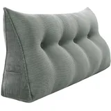 Vercart - Großes Keilkissen, Langes Lesekissen, Bettruhe Rückenkissen, Dreieckiges Liegekissen, Dekoratives Kopfteilkissen für Tagesbett oder Tiefes