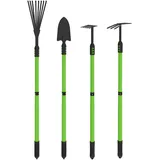 Outsunny Gartenwerkzeug-Set 4 Stück Gartengeräte-Set mit Schaufel Gartenhacke