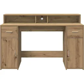 vidaXL LED-Schreibtisch Artisan-Eiche 140x55x91 Holzwerkstoff