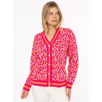 Zwilling Zwillingsherz Strickjacke »"Leo Streifen"« mit Knöpfen, Leomuster und Streifenbündchen, orange