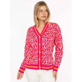 Zwilling Zwillingsherz Strickjacke »"Leo Streifen"« mit Knöpfen, Leomuster und Streifenbündchen, orange