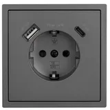 McPower Schuko-Steckdose 1x USB-C 18 W Schwarz 1 St.