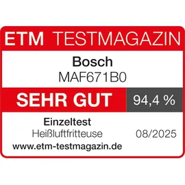 Bosch Serie 6 Heißluftfritteuse MAF671B0 Schwarz 7,2 l