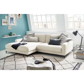KAWOLA Ecksofa Cara Cord Recamiere rechts cremeweiß