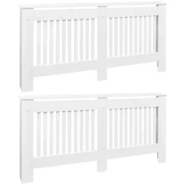 vidaXL Heizkörperabdeckung 2 Stk. Weiß MDF 172 cm