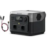 EF ECOFLOW RIVER 2 MAX 512WhTragbare Powerstation mit XT60i Kabel 2.5M, Solargenerator mit LiFeP04, bis zu 1000W Leistung, Schnellladung in 1 Stunde, Balkonkraft für Camping/Wohnmobile/Notstrom