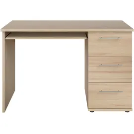 vogl möbelfabrik Schreibtisch VOGL MÖBELFABRIK "Tobi, wahlweise mit 3 Schubkästen oder 1 Schubkasten/1 Tür", braun (buchefarben), B:115cm H:73cm T:56cm, Tische, Schreibtisch, optional mit Tastaturauszug, Breite 115 cm