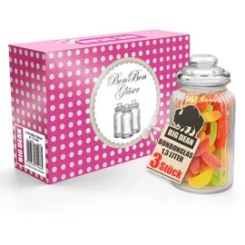 BigDean Bonbonglas 1300 ml 3 St.