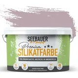 SEEBAUER diy Silikatfarbe Violett 5L für Innen (No. 957 Plum Cake) Atmungsaktive Mineralfarbe für Allergiker - Abwaschbare Wandfarbe - Violetttöne hohe Deckkraft