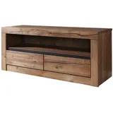 Massivmoebel24 - TV-Board Wild-/Zerreiche 115x42x49 Tabacco brown geölt MONTREUX 303