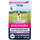 Eukanuba Welpenfutter getreidefrei für kleine und mittelgroße Rassen - Trockenfutter ohne Getreide für Junior Hunde, 12 kg