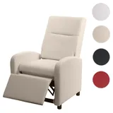 Mendler Fernsehsessel HWC-H18 Kunstleder 70 x 99 x 75 cm Beige