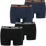 HEAD Herren Boxershort Basic Boxer 4er 6er 8er Multipack in L Schwarz 005 &  Blau / Orange 010