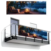 MuchoWow Balkon-Sichtschutz, Dunkelblau, Kunststoff, Rechteckig, 300x100 cm, Sonnen- & Sichtschutz, Sichtschutz Garten, Balkon Sichtschutze