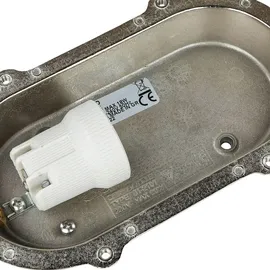 Licht-Erlebnisse Außenwandleuchte Messing 11,0 cm IP64 inkl. E27 silber