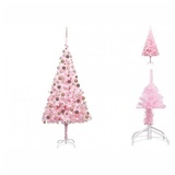 vidaXL Künstlicher Weihnachtsbaum mit LEDs & Kugeln Rosa 210cm