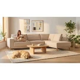 OTTO home Eckcouch Chenille 2-Sitzer Beige