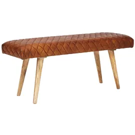 KADIMA DESIGN Sitzbank Polsterbank Braun 115 x 53 x 38 cm