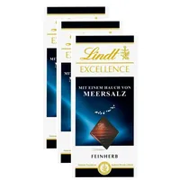 Lindt Excellence Fleur De Sel Meersalz Schokolade Feinherb - 3 Tafeln je 100g