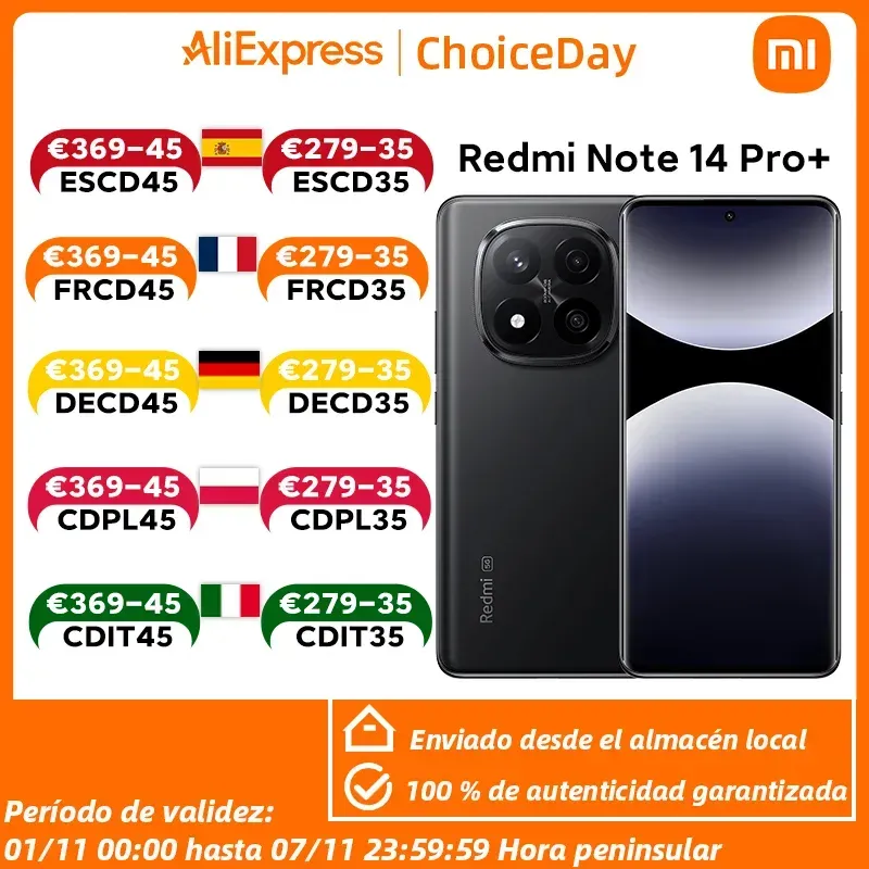 【Marke+】 Xiaomi Redmi Note 14 Pro+ 5G Smartphone 200 MP AI-Kamera Snapdragon ®   7s Gen 3 120 W HyperCharge 6,67 AMOLED-Display 【Marke+】 Xiaomi Redmi Note 14 Pro+ 5G Smartphone 200 MP AI-Kamera Snapdragon ®   7s Gen 3 120 W HyperCharge 6,67 AMOLED-Display