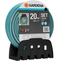 Gardena Wandschlauchhalter mit Classic Schlauch - grau/türkis, 20 Meter,