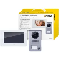 Vimar K40910 Videosprechenalagen-Set enthält Freisprech-Videohaustelefon LCD 7in, 1-Taste Klingeltableau