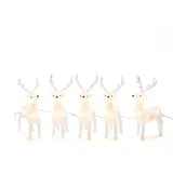 Konstsmide LED-Rentier 5er-Set Acryl 40 warmweiße LEDs außen